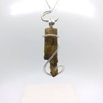 Raw Watermelon Tourmaline Crystal Pendant in Sterling Silver