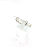 Aquamarine Crystal Bar Ring in Sterling Silver sz 5.25