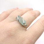 Raw Aquamarine Crystal Ring in Sterling Silver Sz 10.25