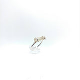 Raw Green Tourmaline Crystal Ring in Sterling Silver Ring Sz 7.75