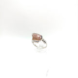Rough Watermelon Tourmaline Crystal Ring in Sterling Silver Ring Sz 6