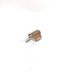 Rough Watermelon Tourmaline Crystal Ring in Sterling Silver Ring Sz 6