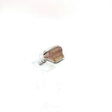 Rough Watermelon Tourmaline Crystal Ring in Sterling Silver Ring Sz 6
