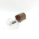 Raw Watermelon Tourmaline Crystal Ring in Sterling Silver Ring Sz 5
