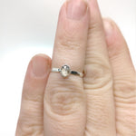 Rose Cut White Champagne Sapphire Ring in Sterling Silver Ring Sz 5
