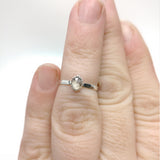Rose Cut White Champagne Sapphire Ring in Sterling Silver Ring Sz 5
