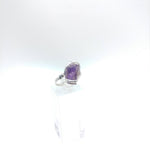 Raw Super Seven Melody Stone Amethyst Quartz Crystal in Sterling Silver Sz 7