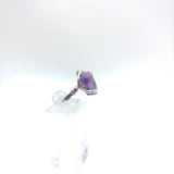 Raw Super Seven Melody Stone Amethyst Quartz Crystal in Sterling Silver Sz 7