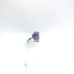 Raw Super Seven Melody Stone Amethyst Quartz Crystal in Sterling Silver Sz 7