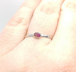 Raw Red Ruby Stacking Ring in Sterling Silver Sz 9.5