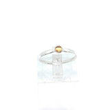 Yellow Sapphire Stacking Ring in Sterling Silver Ring Sz 6