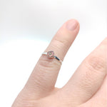 Raw Watermelon Tourmaline Ring in Sterling Silver Sz 5.5