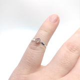Raw Watermelon Tourmaline Ring in Sterling Silver Sz 5.5