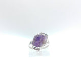 Raw Super Seven Melody Stone Amethyst Quartz Crystal in Sterling Silver Sz 7