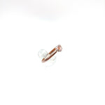 Rose Cut Peachy Pink Sapphire Ring in Silver & Copper Sz 8.5