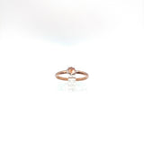 Rose Cut Peachy Pink Sapphire Ring in Silver & Copper Sz 8.5