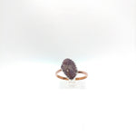 Raw Ruby Ring in Mixed Metal Silver Copper Sz 11.25