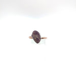 Raw Ruby Ring in Mixed Metal Silver Copper Sz 11.25