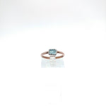 Raw Aquamarine Ring in Mixed Metal Sterling Silver Copper Sz 7.5