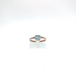 Raw Aquamarine Ring in Mixed Metal Sterling Silver Copper Sz 7.5