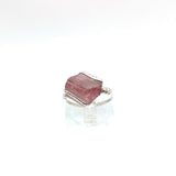 Pink Tourmaline Crystal Ring in Sterling Silver Sz 6.5