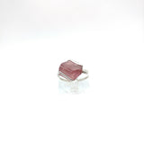 Pink Tourmaline Crystal Ring in Sterling Silver Sz 6.5