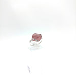 Pink Tourmaline Crystal Ring in Sterling Silver Sz 6.5