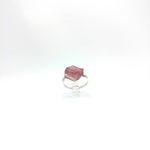 Pink Tourmaline Crystal Ring in Sterling Silver Sz 6.5