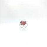 Pink Tourmaline Crystal Ring in Sterling Silver Sz 6.5