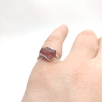 Pink Tourmaline Crystal Ring in Sterling Silver Sz 6.5