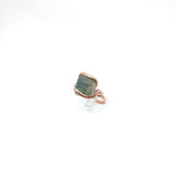 Raw Green Tourmaline Crystal Ring in Copper Ring Sz 10