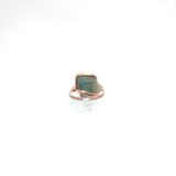 Raw Green Tourmaline Crystal Ring in Copper Ring Sz 10