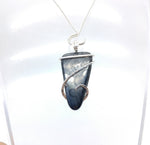 Rare Crown of Silver Psilomelane Pendant in Sterling Silver
