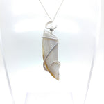 Oregon White Banded Agate Pendant in Sterling Silver