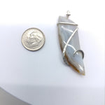 Oregon White Banded Agate Pendant in Sterling Silver