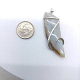 Oregon White Banded Agate Pendant in Sterling Silver