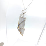 Oregon White Banded Agate Pendant in Sterling Silver