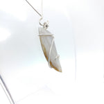 Oregon White Banded Agate Pendant in Sterling Silver