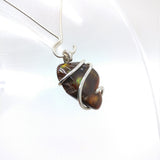 Mexican Fire Agate Pendant in Sterling Silver