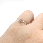 Watermelon Tourmaline Crystal Stacking Ring in Sterling Silver Sz 7.5
