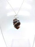 Mexican Fire Agate Pendant in Sterling Silver