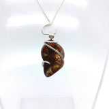 Mexican Fire Agate Pendant in Sterling Silver