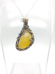 Oregon Opal Butte Opal Pendant Wire Wrapped Sterling Silver & 14kt Yellow Gold Fill