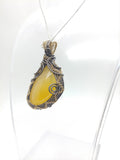 Oregon Opal Butte Opal Pendant Wire Wrapped Sterling Silver & 14kt Yellow Gold Fill