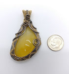 Oregon Opal Butte Opal Pendant Wire Wrapped Sterling Silver & 14kt Yellow Gold Fill