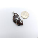 Australian Boulder Opal Pendant in Sterling Silver with Green Flash