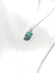 Heart Shape Raw Turquoise Nugget Pendant Sterling Silver from the Morenci Mine