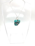 Heart Shape Raw Turquoise Nugget Pendant Sterling Silver from the Morenci Mine