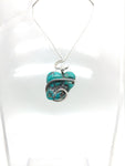 Heart Shape Raw Turquoise Nugget Pendant Sterling Silver from the Morenci Mine