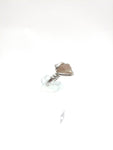 Raw Pink Oregon Sunstone Crystal Ring in Sterling Silver Sz 5 with Copper Schiller